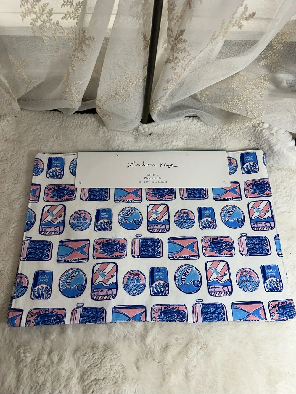 London Kaye sardine cloth set of 4 placemats